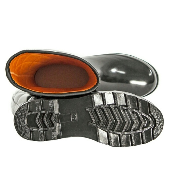 Women's Rainboots, Tall Quilted Waterproof Rain Boots, RB-1411, Black, Size 6 - Picture 3 of 4